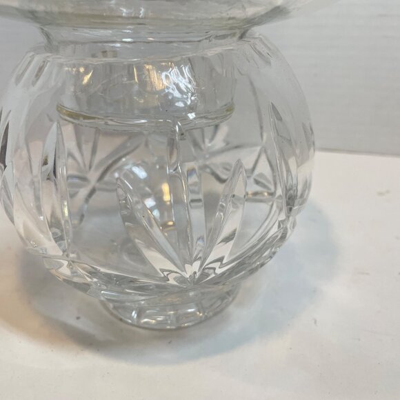 Hand-Cut 24% Lead Crystal Clear Glass Bowl with Lamp Shade Made in Poland - Picture 9 of 12